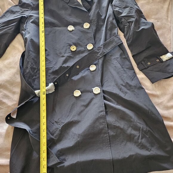ISAAC MIZRAHI LIVE WOMEN'S BLACK TRENCH COAT XL NWT - Picture 5 of 16